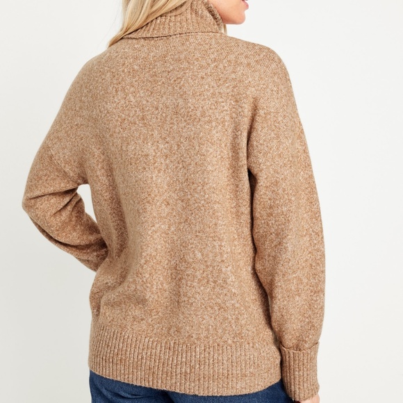 Old Navy SoSoft Turtleneck Sweater Women’s XL Brown Tunic Cozy Fall Knit Neutral - Picture 2 of 8